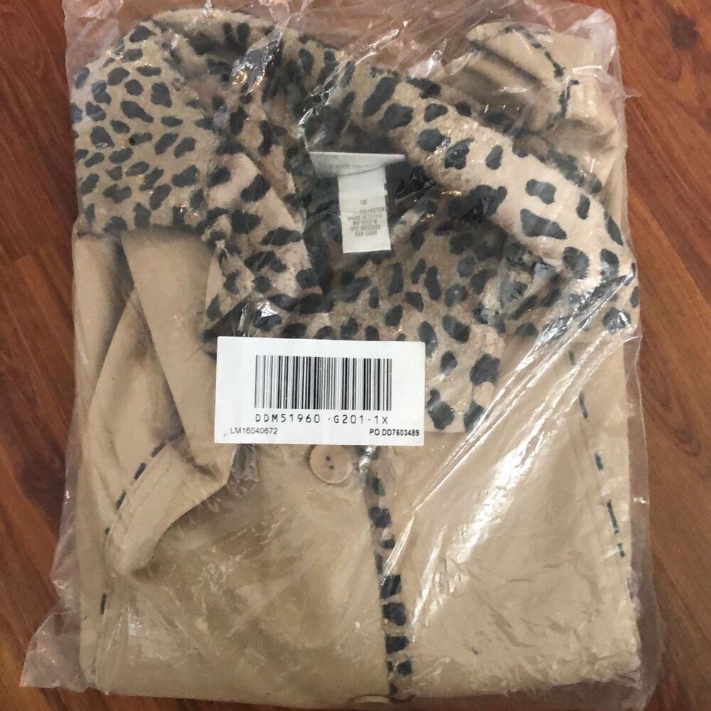 NWT Drapers and Damon's Reversible leopard faux suede vest 1X - Picture 3 of 6